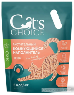 
                            Растительный комкующийся наполнитель тофу Cat's choice с ароматом "Персик"
                         - отзывы